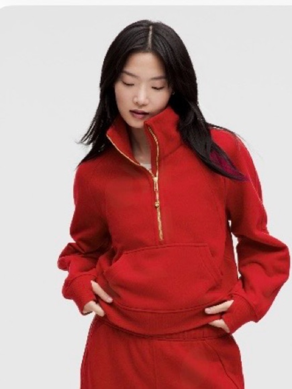 lululemon Lunar New Year Scuba
Oversized Funnel-Neck Half Zip Dark Red M/L EXC C